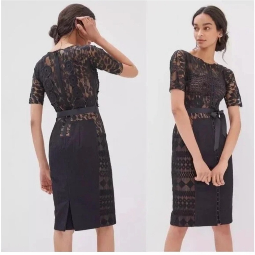 Byron Lars Black Lace Midi Dress